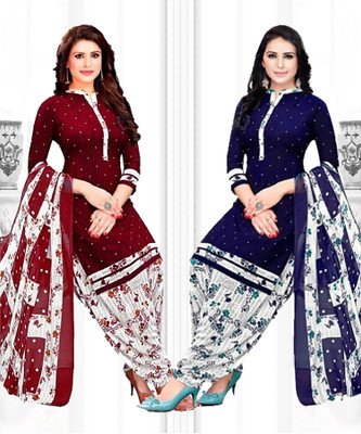 ANJAVI FASHION Crepe Printed Salwar Suit Material