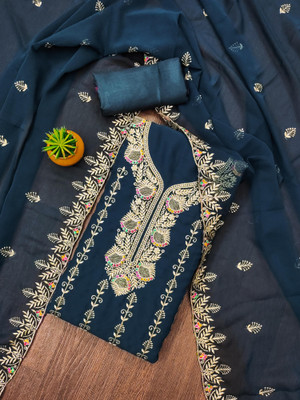 Jaipur Kurti Georgette Embroidered Salwar Suit Material