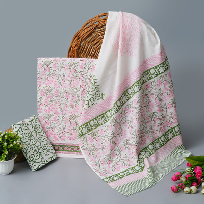 KWATCHI Pure Silk Floral Print Salwar Suit Material