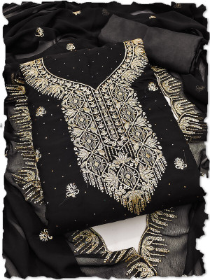Leeza Store Georgette Self Design Salwar Suit Material
