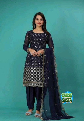 Stylebhawani Georgette Embroidered Salwar Suit Material