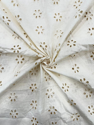 ThreadnThaan Cotton Blend Embroidered Multi-purpose Fabric
