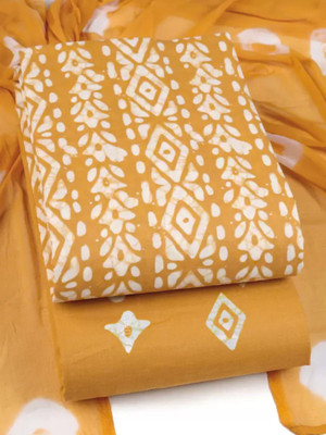 YANKITA Cotton Blend Floral Print Kurta & Patiyala Material