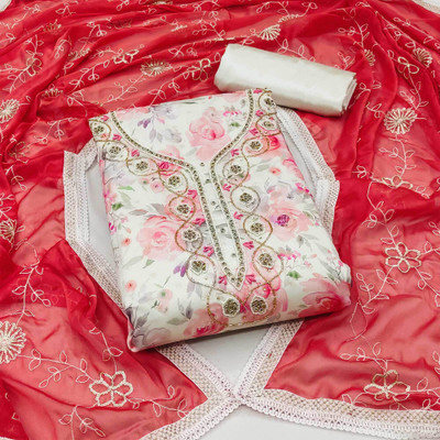 Peachmode Chanderi Printed Salwar Suit Material