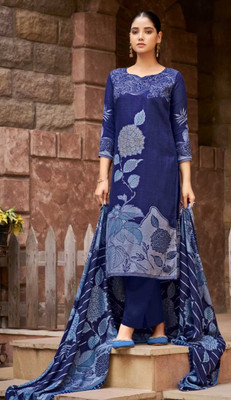 Ambar Lifestyle Wool Floral Print, Embellished, Printed, Self Design Salwar Suit Material