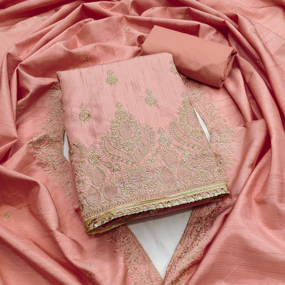 Nayanthara Trends Cotton Blend Embroidered Salwar Suit Material