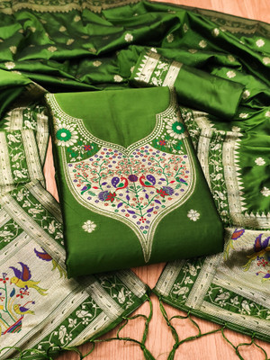 Divastri Cotton Silk Embellished Salwar Suit Material