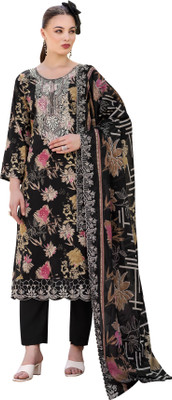 DRAVINAM Trends Viscose Rayon Embroidered Salwar Suit Material