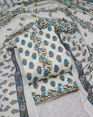 PihuCreation Cotton Blend Floral Print Salwar Suit Material