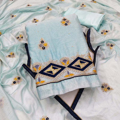 Tasrika Cotton Silk Embroidered Salwar Suit Material