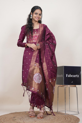 Fabcartz Jacquard Self Design Salwar Suit Material