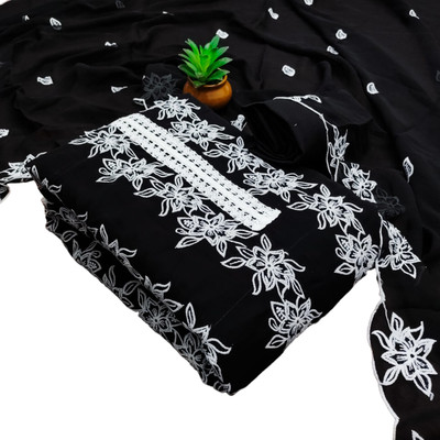 SYS Brand - Shop Your Style Georgette Embroidered Salwar and Dupatta Material