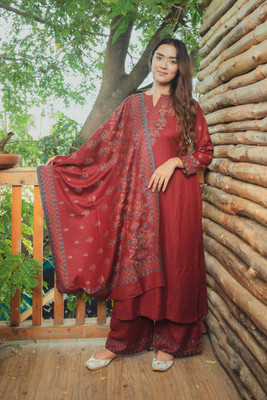 Afsa Wool Self Design Kurta & Palazzo Material