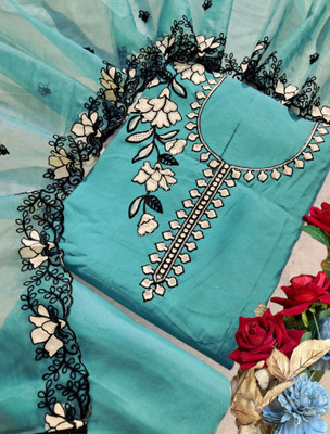 SilkStyle Viscose Rayon Solid, Embroidered Salwar Suit Material