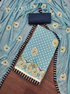 Divastri Cotton Blend Embroidered Salwar Suit Material