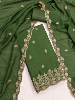 Divastri Silk Blend Embroidered Salwar Suit Material