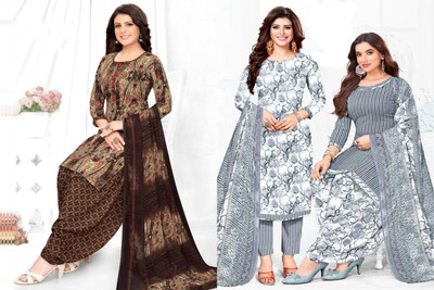 SEWDHAGA Crepe Printed Salwar Suit Material