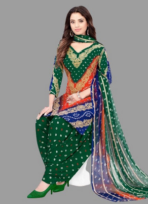 SHREE JEENMATA COLLECTION Crepe Printed Kurta & Patiyala Material