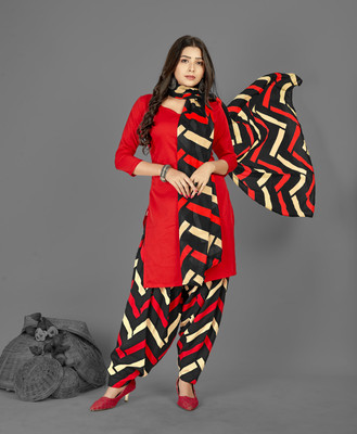 ANAND Crepe Chevron/Zig Zag Salwar Suit Material