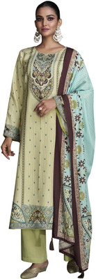 DRAVINAM Trends Wool Embroidered Salwar Suit Material
