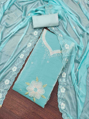 Tasrika Satin Embroidered Salwar Suit Material