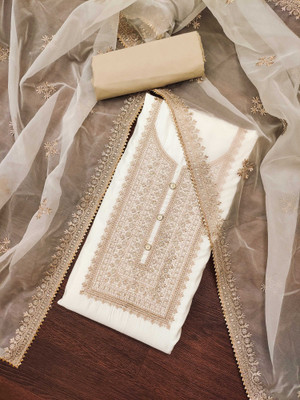 Kimisha Silk Blend Embroidered Salwar Suit Material