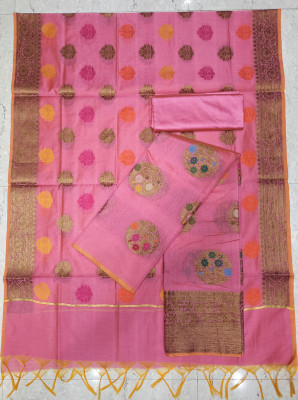 The SDF India Silk Blend Floral Print, Printed, Striped Salwar Suit Material