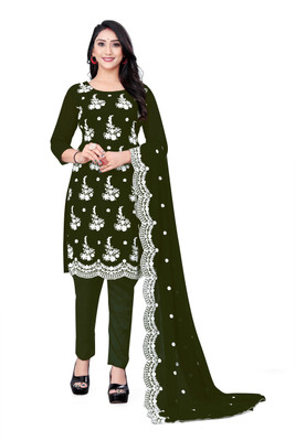 manvaa Georgette Embroidered Salwar Suit Material