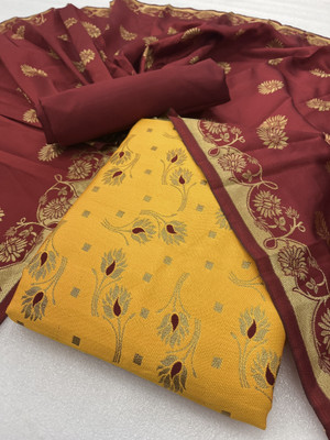 KRENIW Jacquard Solid Salwar Suit Material