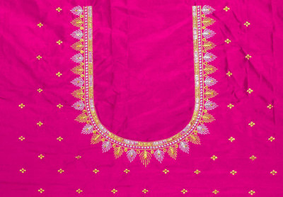 moltera Cotton Silk Embroidered Blouse Material