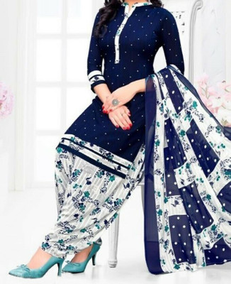 S Creation Crepe Printed Salwar Suit Material