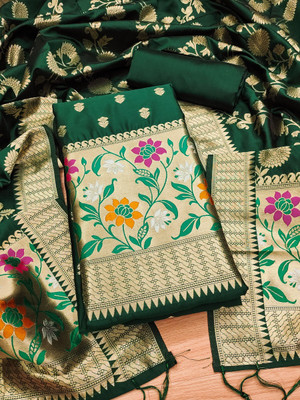 LeeliPeeri Designer Cotton Silk Embellished Salwar Suit Material