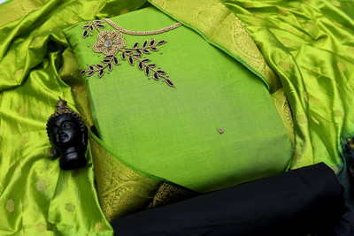 HERE&NOW Cotton Blend Solid Salwar Suit Material