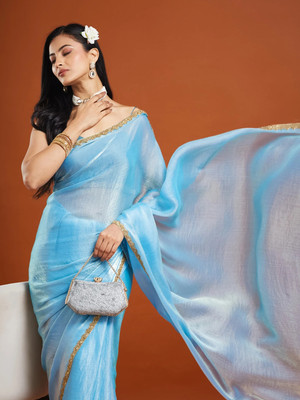 LOROFY Silk Blend Embellished Blouse Material
