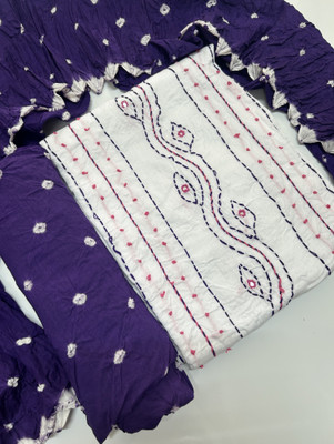 Drashti Creation Cotton Blend Embellished Salwar Suit Material