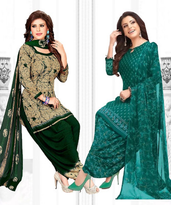 Caoimhe Crepe Solid, Printed Salwar Suit Material
