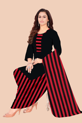 AYKA CLOTHINGS Crepe Floral Print Kurta & Patiyala Material