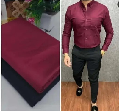 Venjberry Cotton Blend Solid Shirt & Trouser Fabric