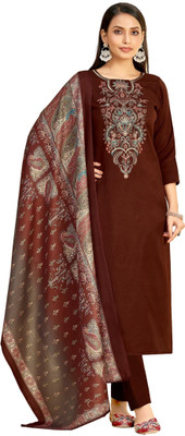 ShEmpire Wool Embroidered Salwar Suit Material
