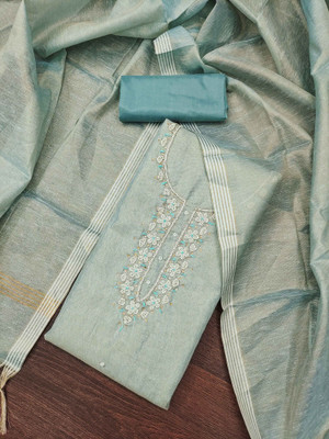 Blissta Cotton Blend Embellished Salwar Suit Material
