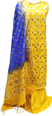 Naveera Pure Silk Self Design Salwar Suit Material