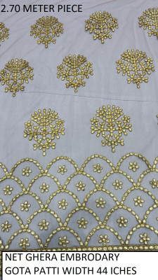 SATKAAR FASHIONS Net/Lace Embroidered Multipurpose Running Fabric
