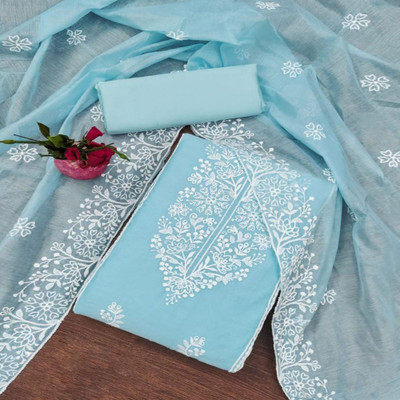 Peachmode Chanderi Embroidered Salwar Suit Material