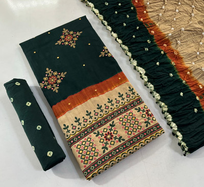 Drashti Creation Cotton Blend Embellished Salwar Suit Material