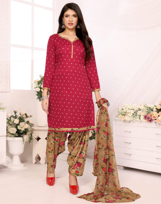 SIMPLYETHNIC Crepe Self Design Salwar Suit Material