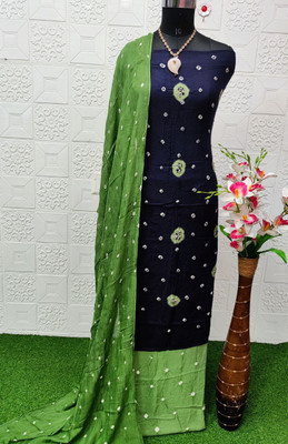 PRANJAL ART Cotton Blend Dyed Kurta & Churidar Material