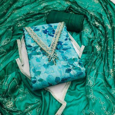 ShopGlobal Cotton Silk Embroidered Salwar Suit Material