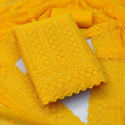 NEWHLSILKMILLS Pure Cotton Embroidered Salwar Suit Material