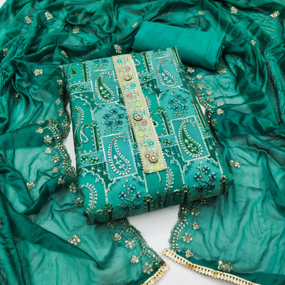 Tasrika Organza Embellished Salwar Suit Material