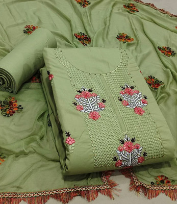 NANDUVIKA Cotton Blend Embroidered Salwar Suit Material